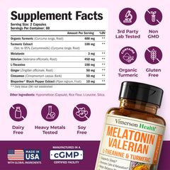 Vimerson Health Turmeric Curcumin with ginger and pepper for daily vitality.