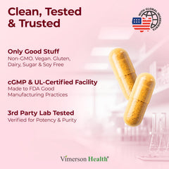 Vimerson Health turmeric-curcumin label front showing premium blend.