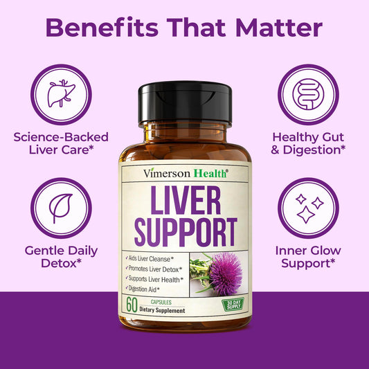 Vimerson Health Vegan Liver Cleanse bottle label highlighting 2-pack value.