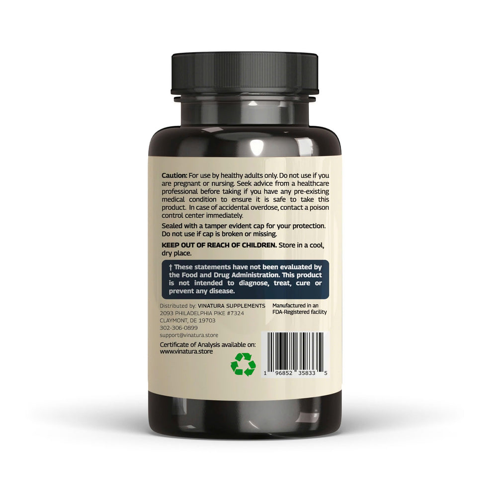 VINATURA 60-capsules packaging showing value and servings