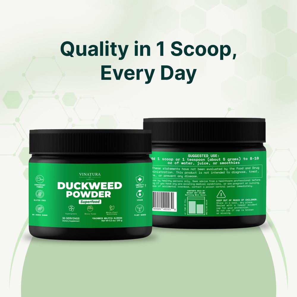 VINATURA Duckweed Powder kitchen scene illustrating versatile daily use.