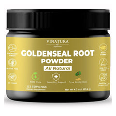VINATURA Goldenseal Powder jar shows pure, natural powder for daily wellness rituals.