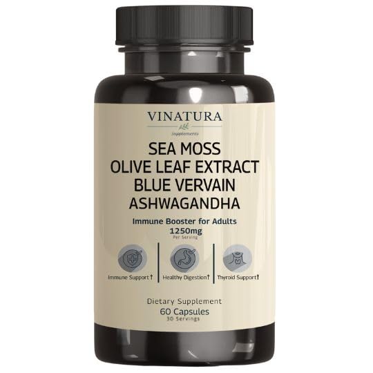 VINATURA Sea Moss Blue Vervain bottle on shelf for daily wellness