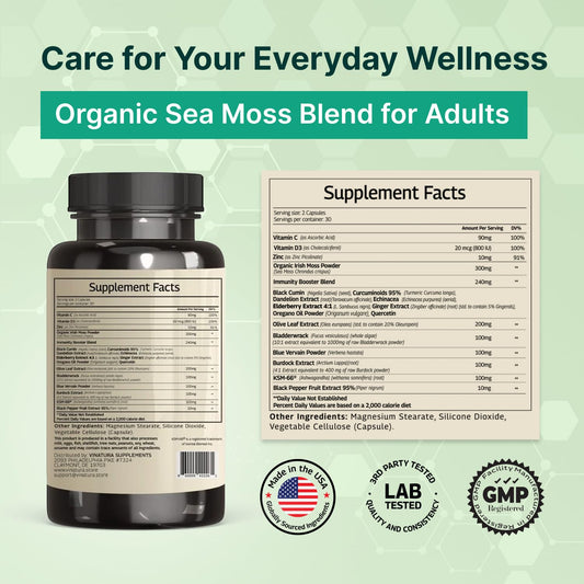 VINATURA Sea Moss Blue Vervain capsules ready to take daily