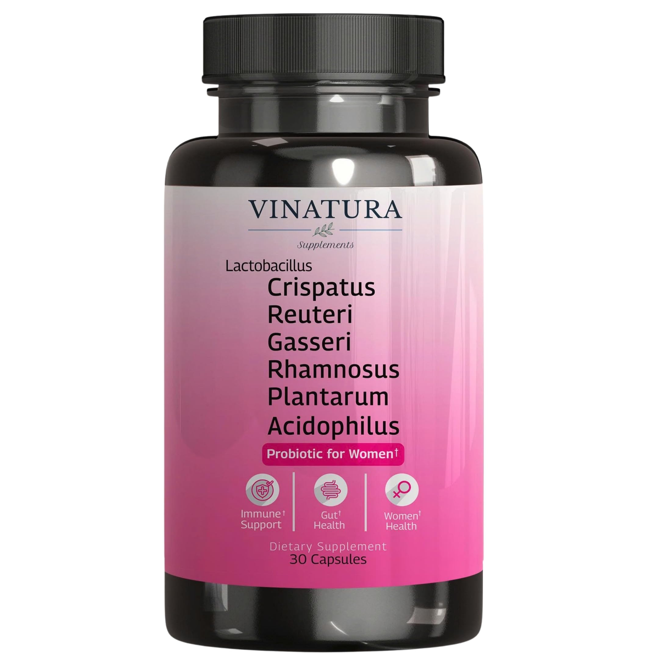 VINATURA Women Probiotics bottle supports balanced gut and vaginal health