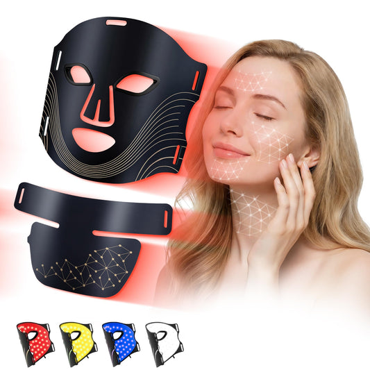 VINCAOR LED mask showing full face and neck coverage for consistent light therapy