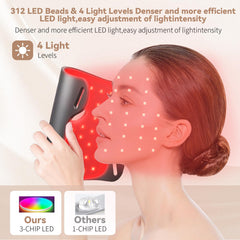 VINCAOR LED mask with red light therapy on the face for skin vitality