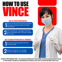 Vince Gum & Mouth Care packaging front highlights trusted dentifrice lineage.