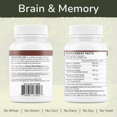 Vinco Brain & Memory capsules poured for convenient daily intake.