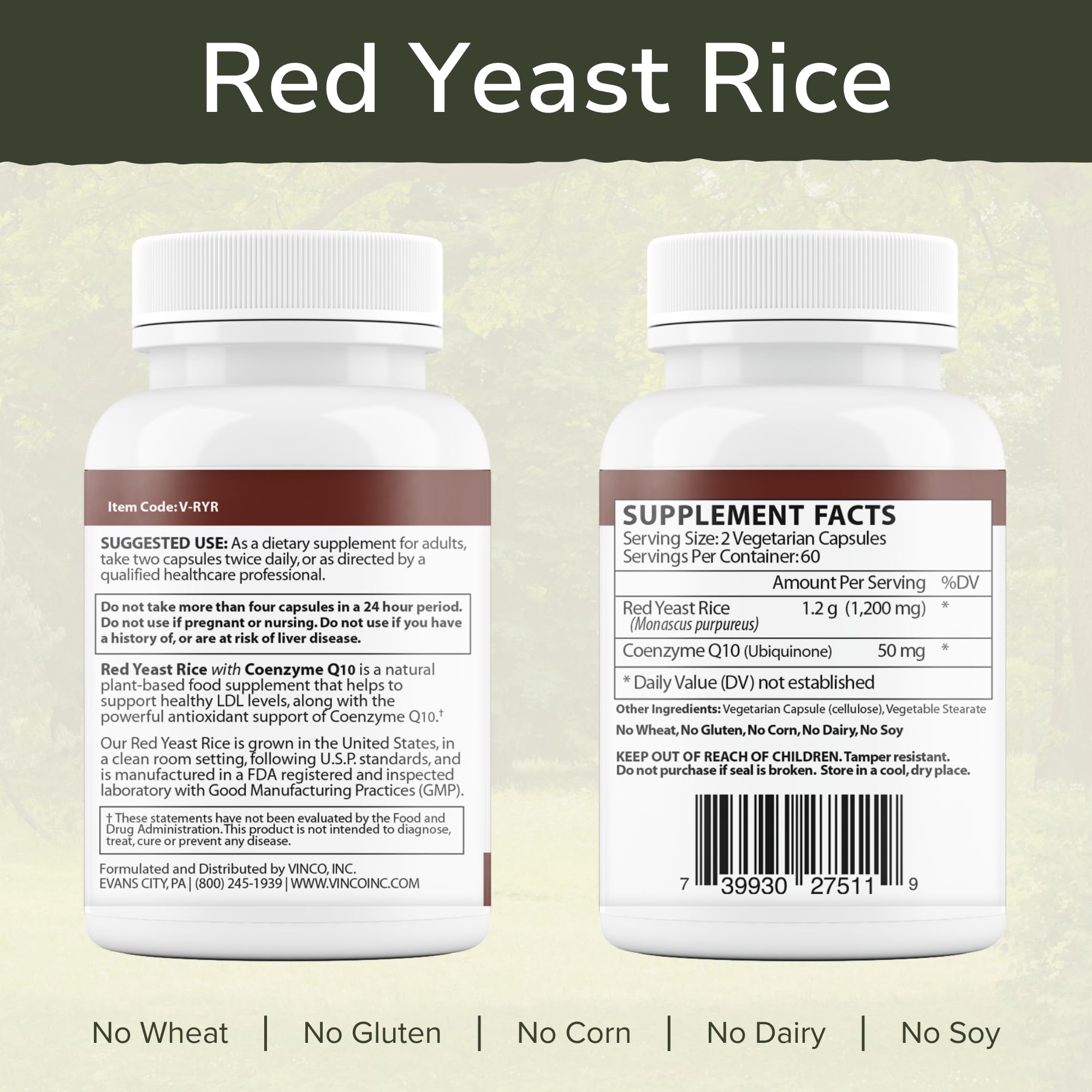 Vinco CoQ10 50 mg per serving graphic highlighting energy support potential.