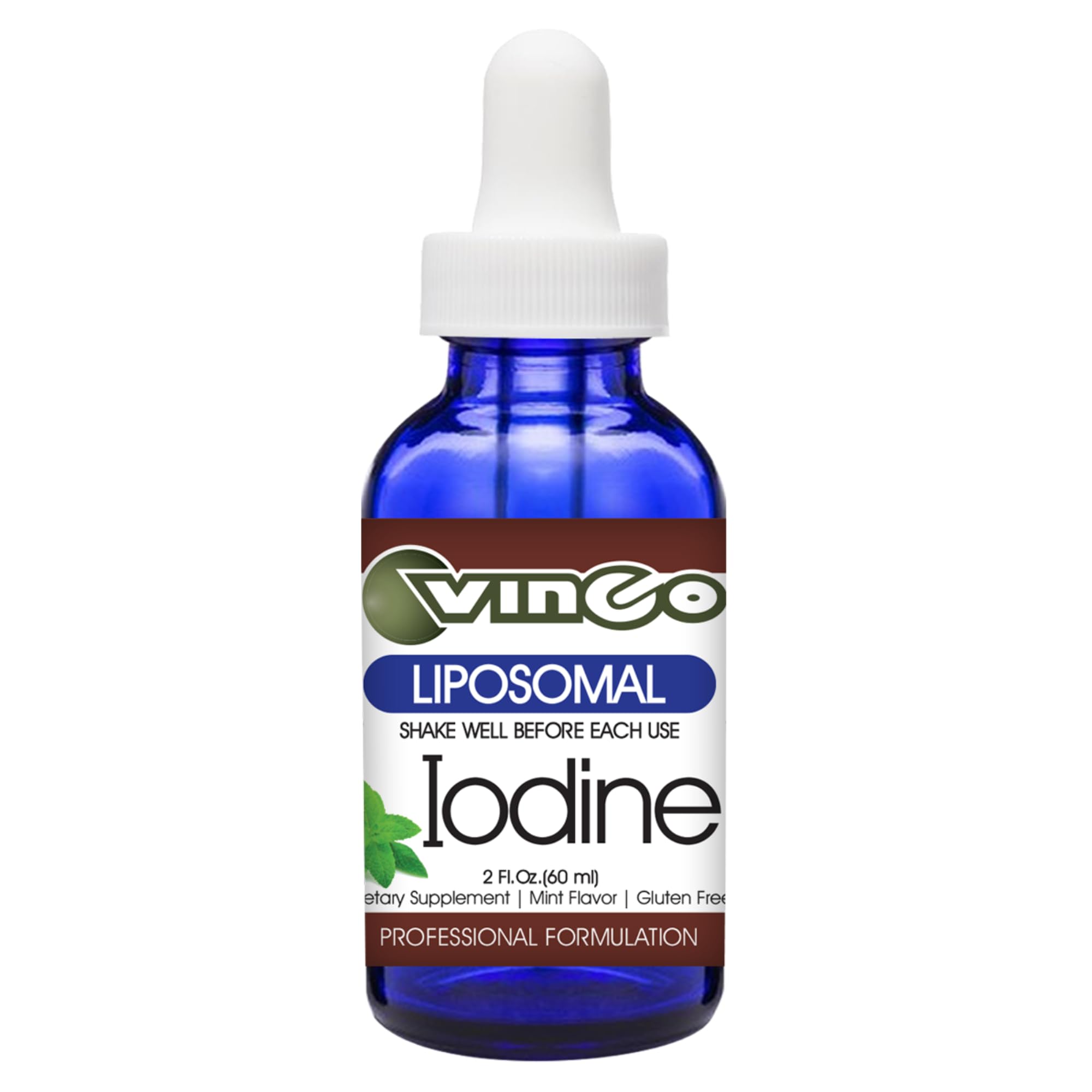 Vinco Liposomal Iodine bottle pour for thyroid support