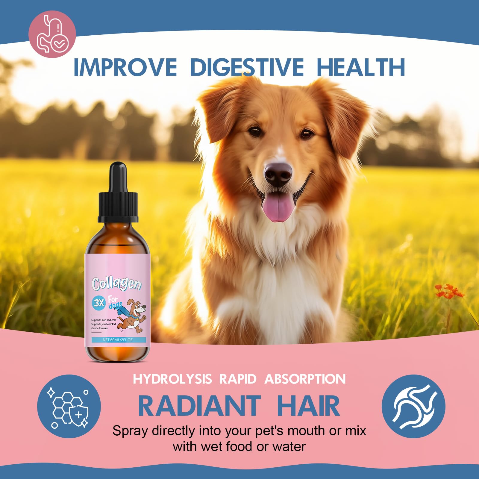 Vincofoo Healthy Petz Collagen for Dogs hyaluronic-acid promotes hydration