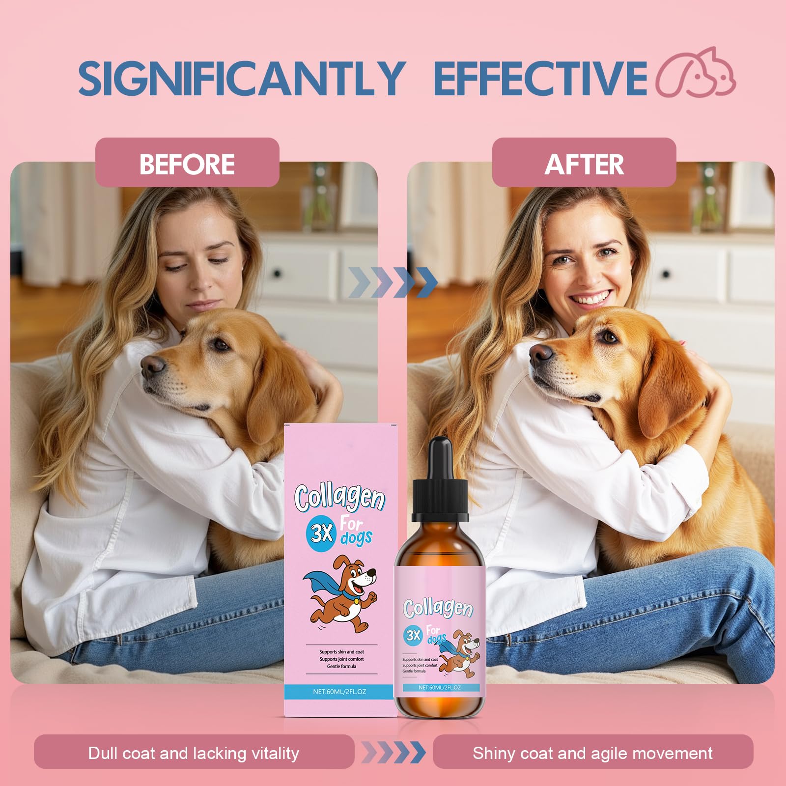 Vincofoo Healthy Petz Collagen for Dogs skin-coat-shine nourishes the coat