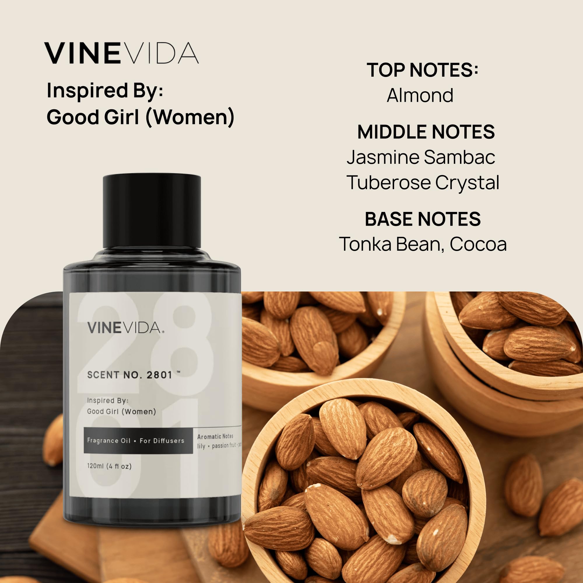 VINEVIDA Ladies Collection packaging showcases premium diffuser oils.