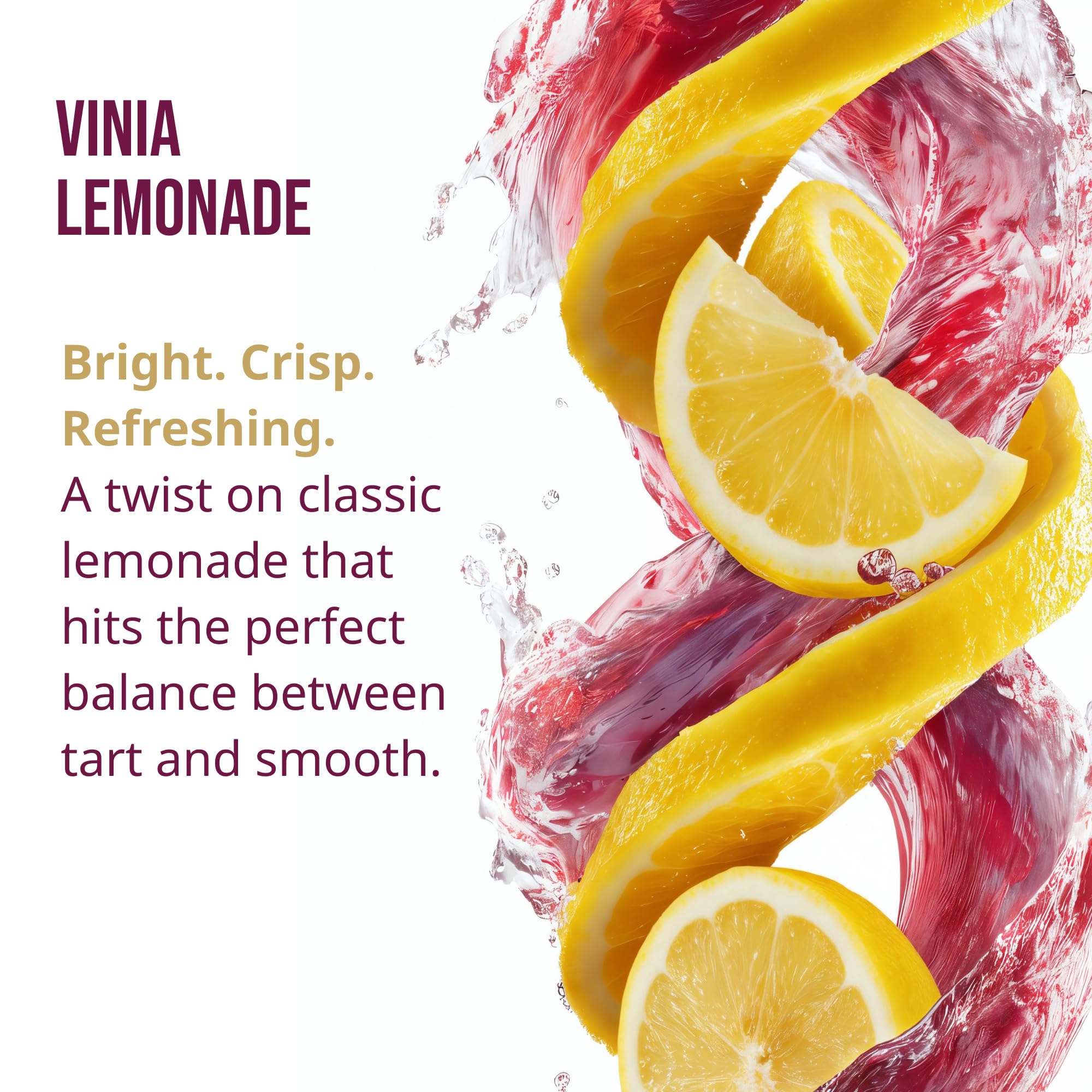 VINIA lemonade texture mix is a refreshing electrolyte drink.