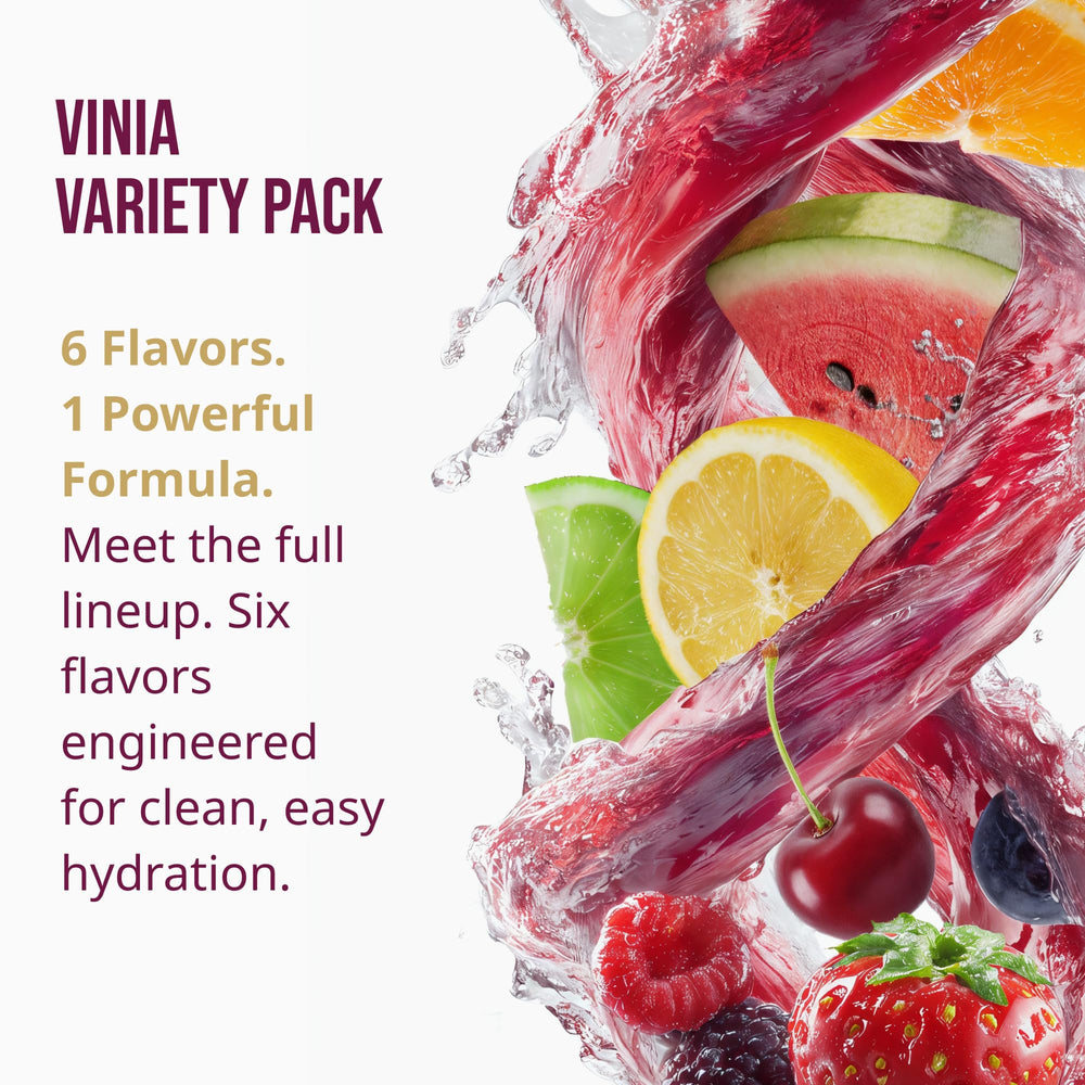 VINIA refreshing drink moment suggesting energized focus after hydration