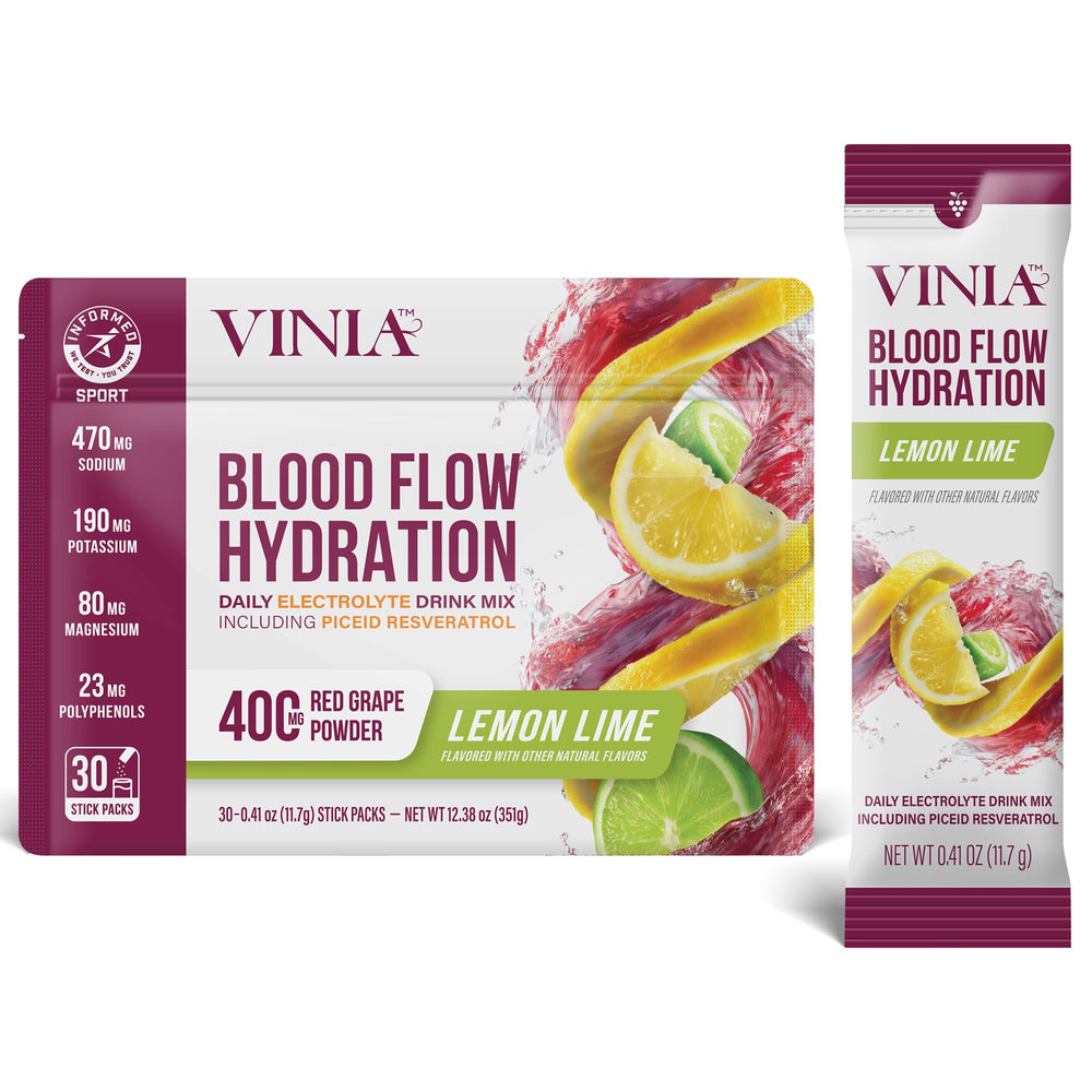 VINIA lemon-lime hydration stick ready to dissolve for a refreshing sip