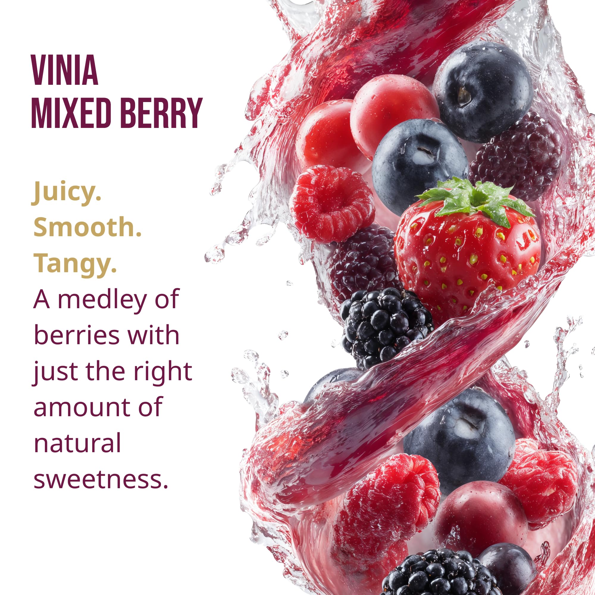 Polyphenol-rich powder pouring into glass hints berry-flavor hydration