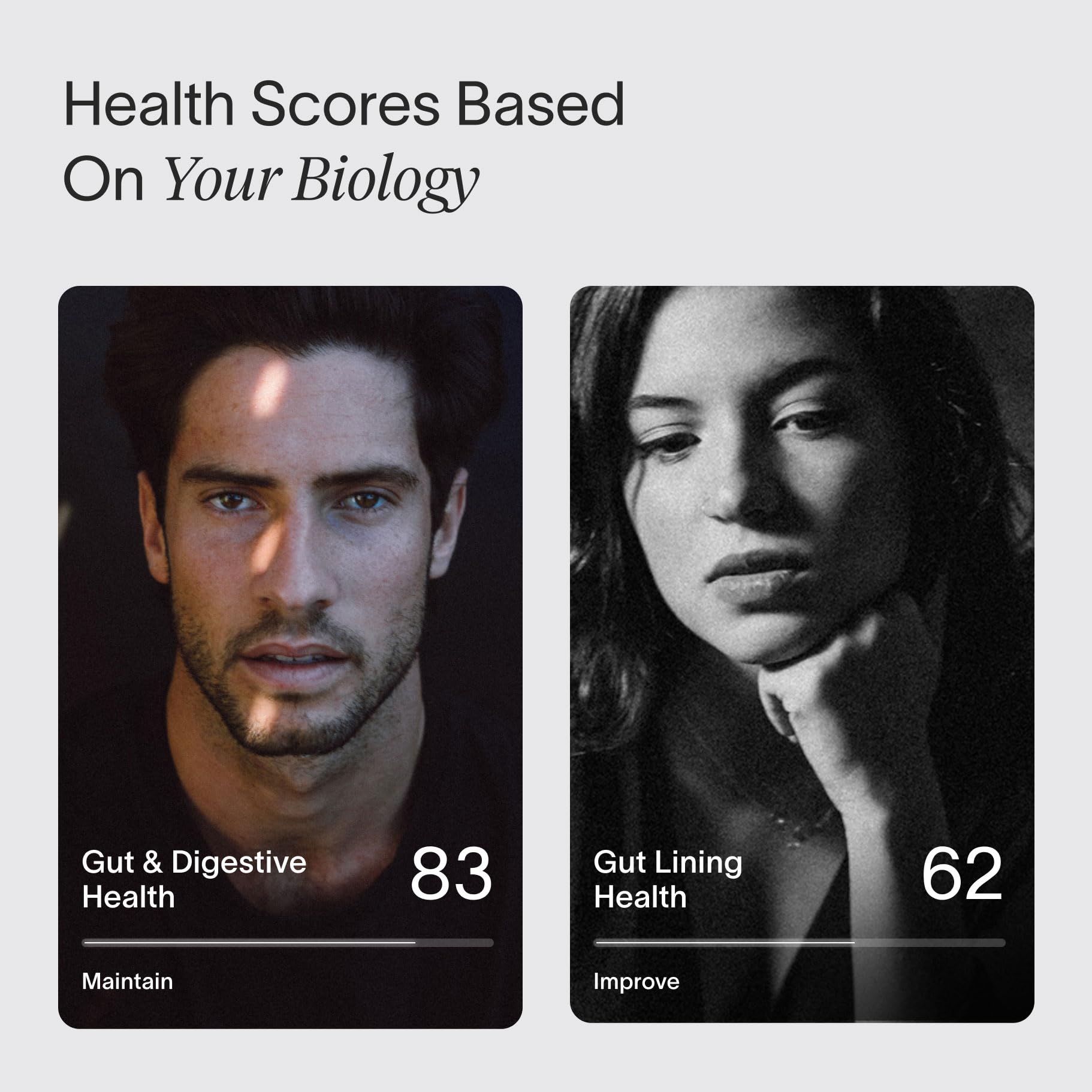Viome Health Scores Dashboard offering a clear view of gut health metrics.