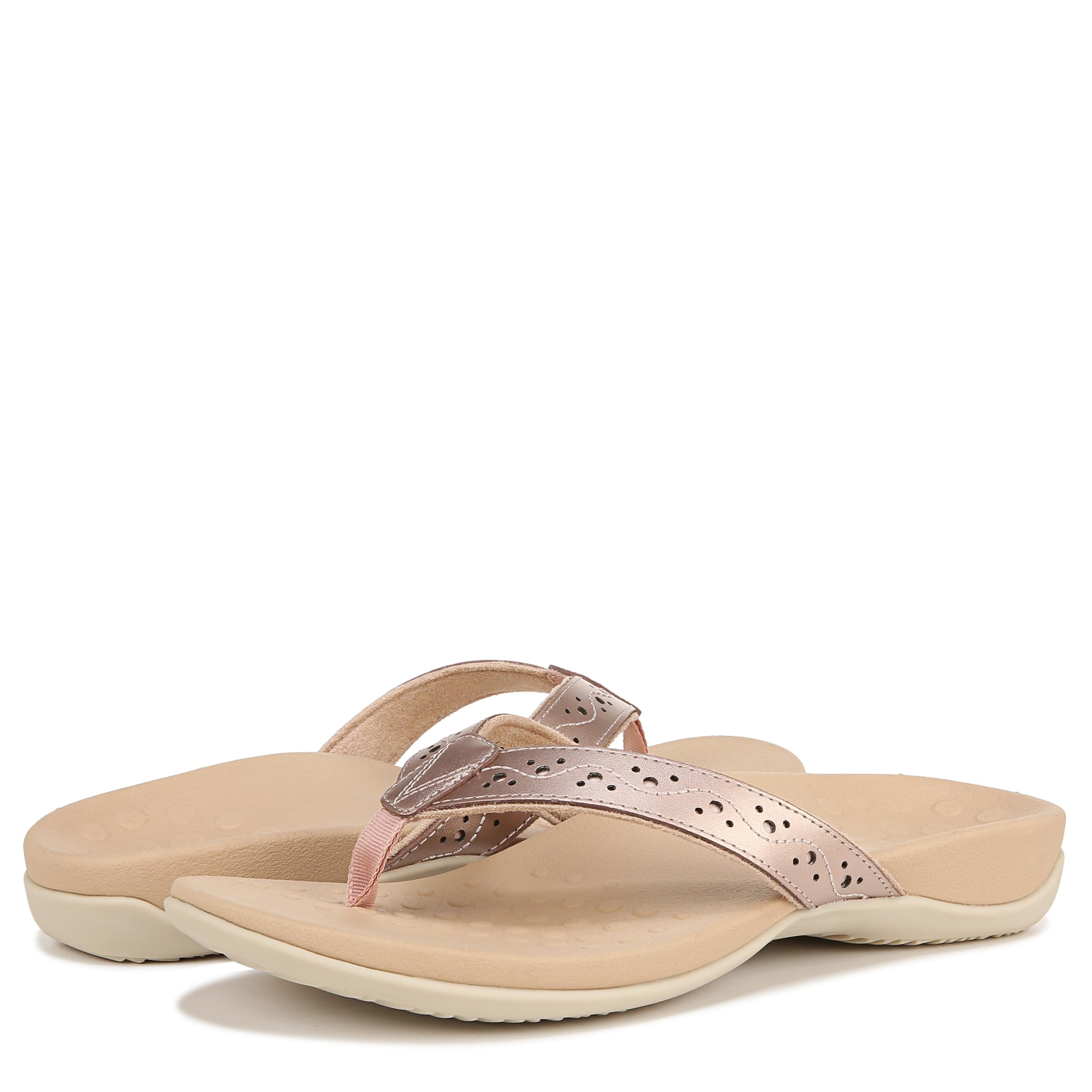 Vionic Aliza rose gold upper in LTHR for refined comfort