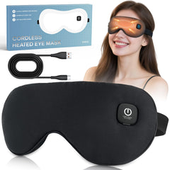 Visader cordless heated eye mask front view for travel-friendly relief.