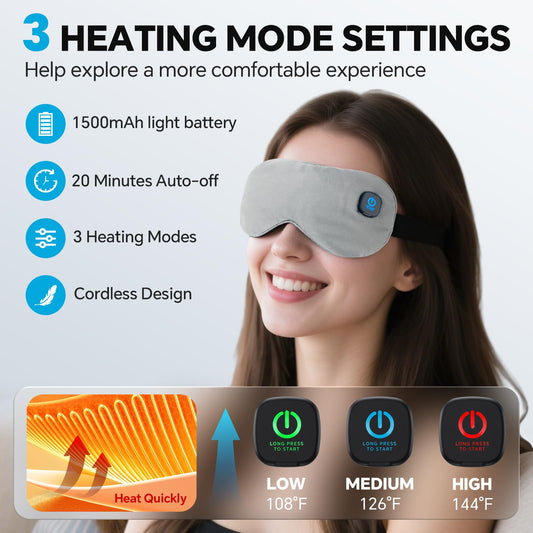 Visader cordless eye mask side view with adjustable universal fit