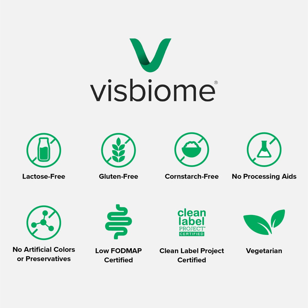 Visbiome GI Care cold storage tag communicates 2-8°C requirement.