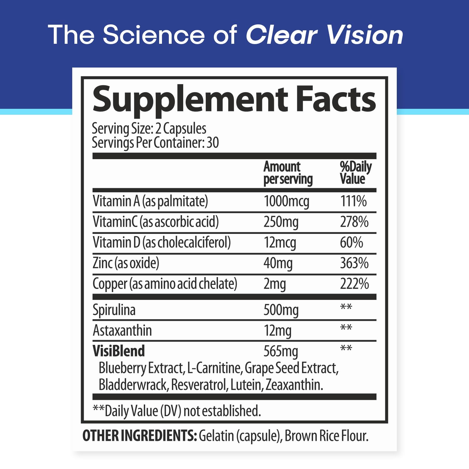 VisiUltra bottle packshot showing 60 capsules for ongoing eye care