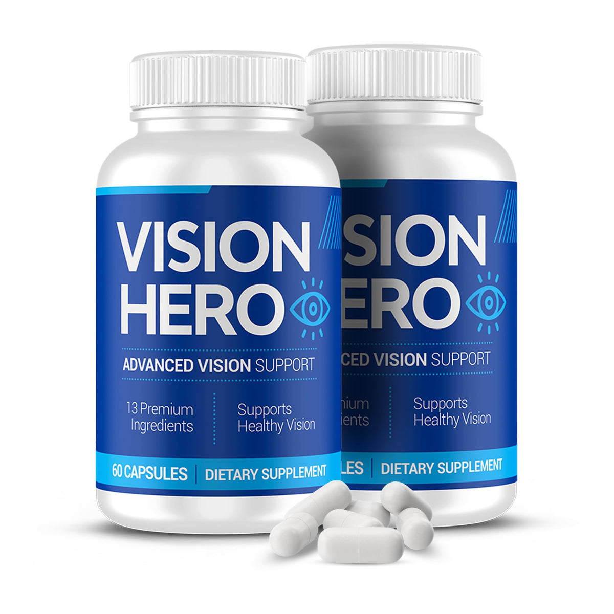 Vision Hero Advanced Vision Support bottle highlights daily eye health