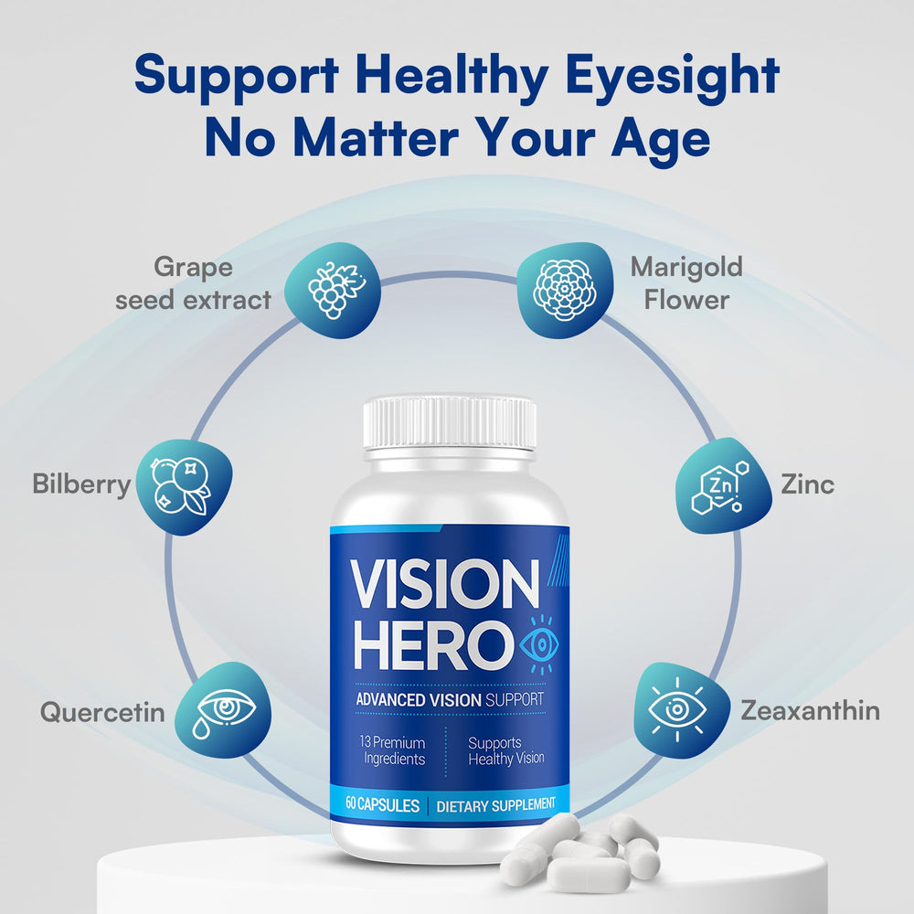 Vision Hero zeaxanthin nutrients package emphasizes research-backed eye nutrition
