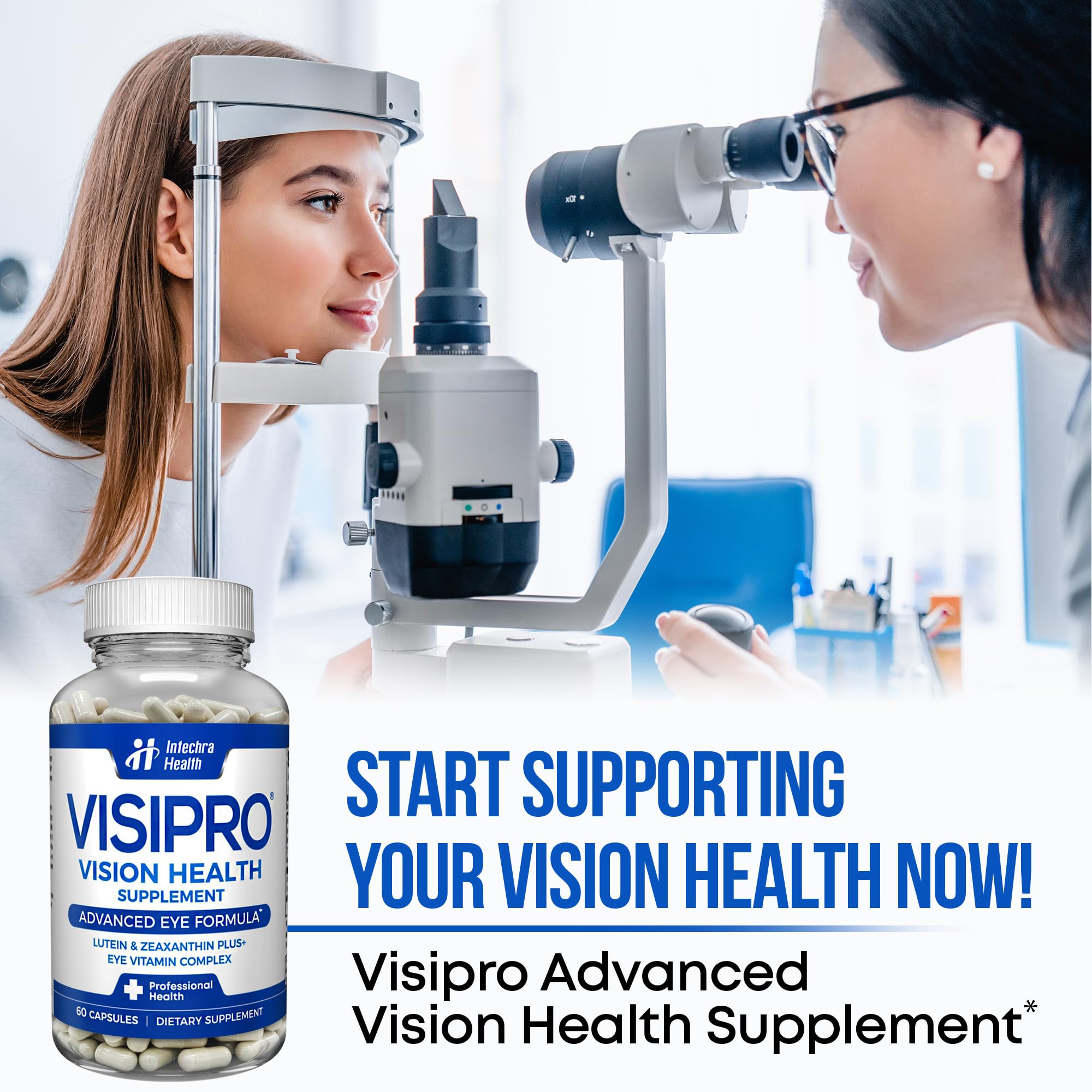 VISIPRO 20-20 packaging outside view signals premium eye health solution.