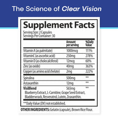 VisiUltra capsules closeup highlights the 14-nutrient blend for eye health.