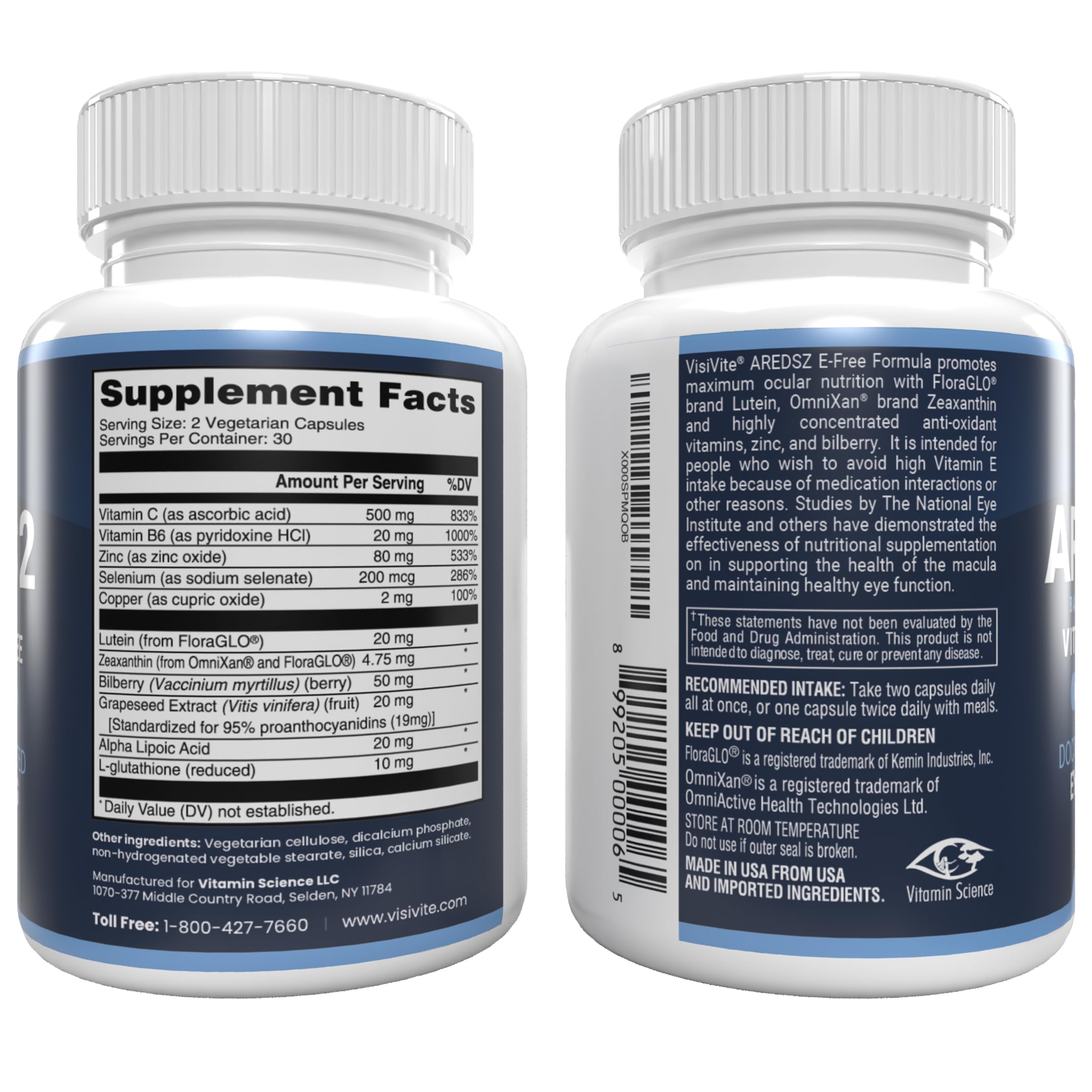 VisiVite 60 capsules per bottle for daily use.