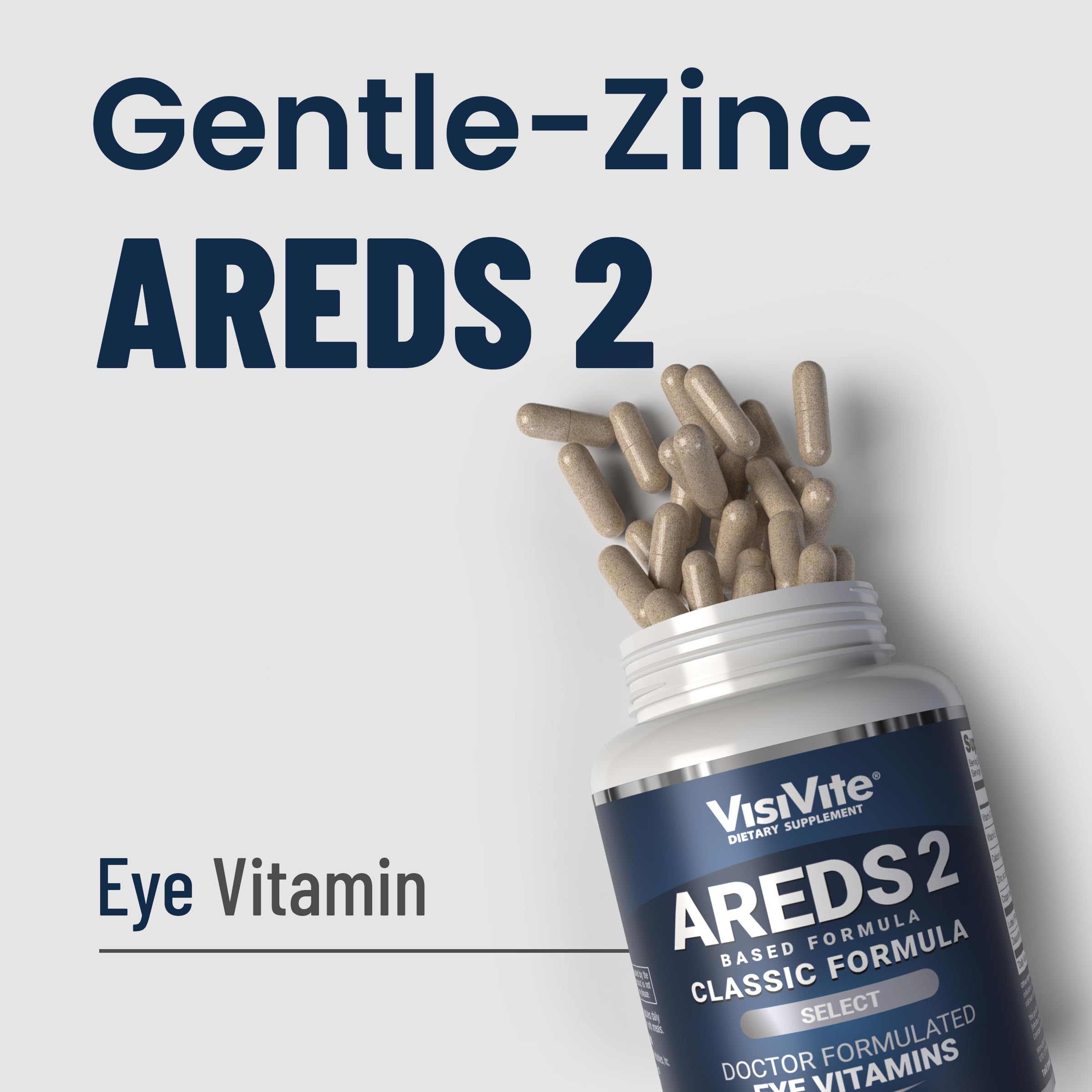 VisiVite AREDS2 label highlights lutein and zeaxanthin ingredients