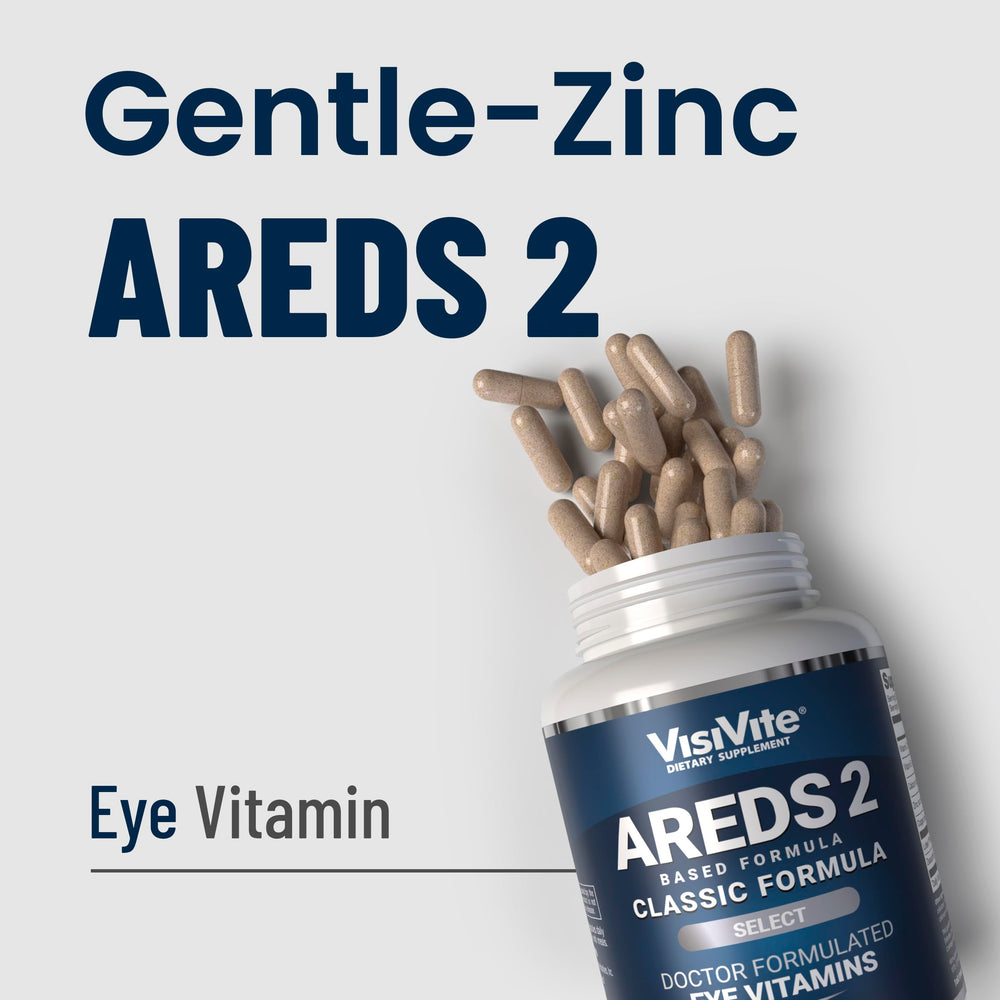 VisiVite AREDS2 label highlights lutein and zeaxanthin ingredients