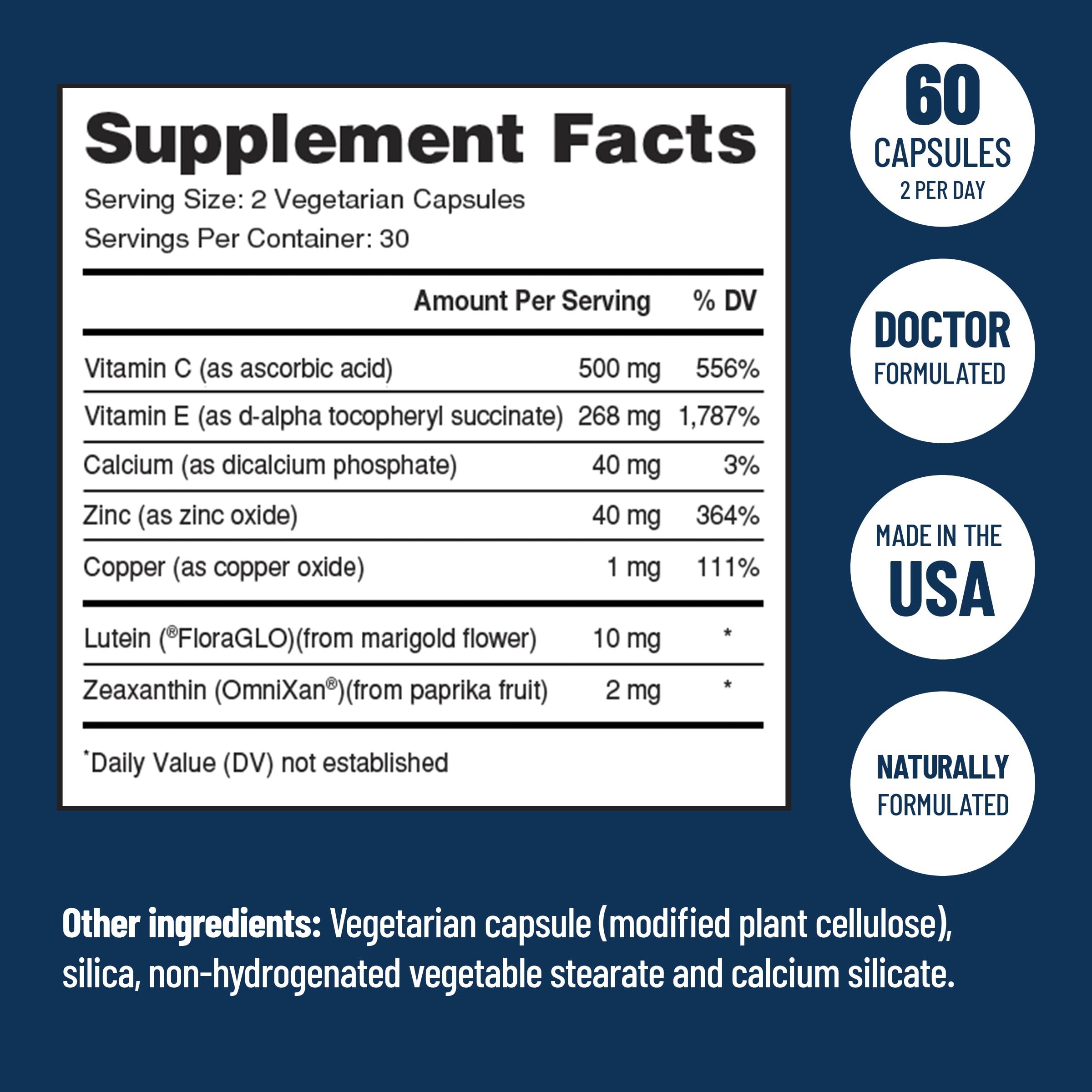 VisiVite AREDS2 vegan capsules suitable for plant-based diets