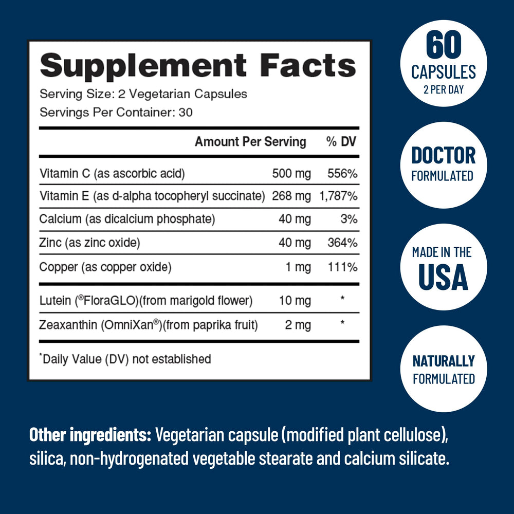 VisiVite AREDS2 vegan capsules suitable for plant-based diets