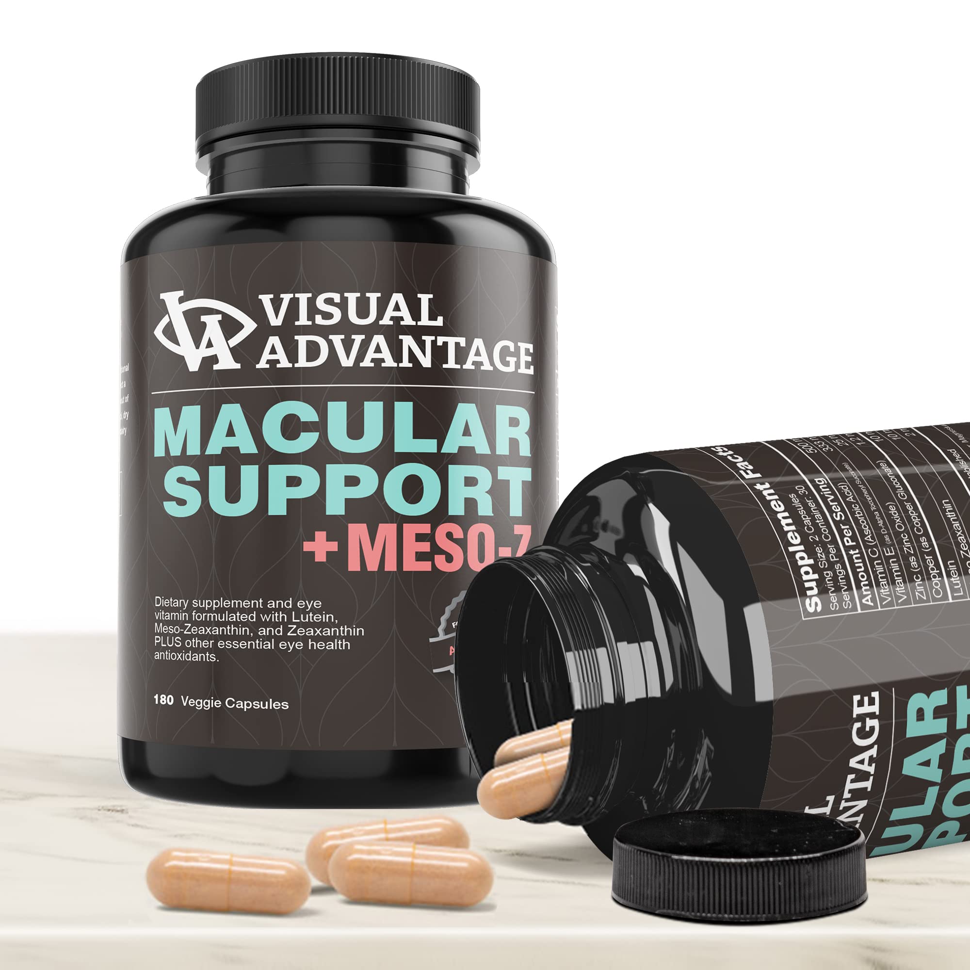 Visual Advantage antioxidant complex close-up showing vitamins C and E.