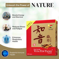 Vita Green Yin Yang capsules close-up for easy daily intake during busy days.