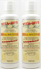 VITA-MYR 2-pack mouthwash bottle featuring herbal formula and fresh aroma for daily use
