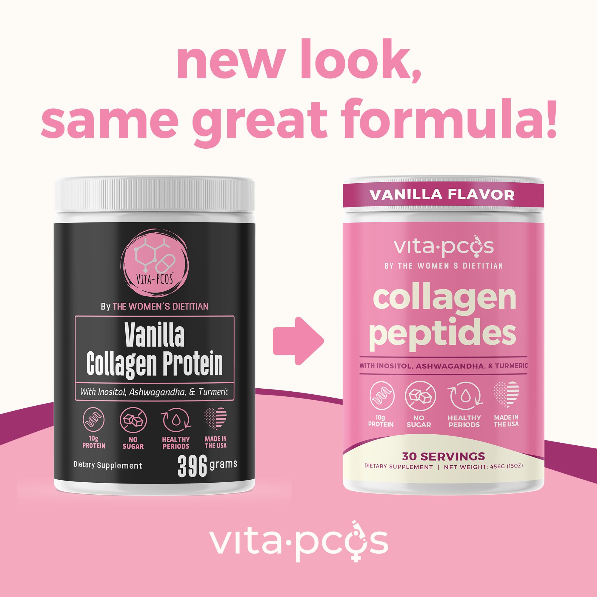 VITA-PCOS collagen powder serving scoop for daily use and flavor