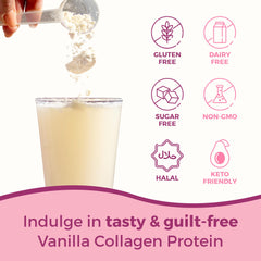 VITA-PCOS collagen powder blended into a smoothie for daily protein mix