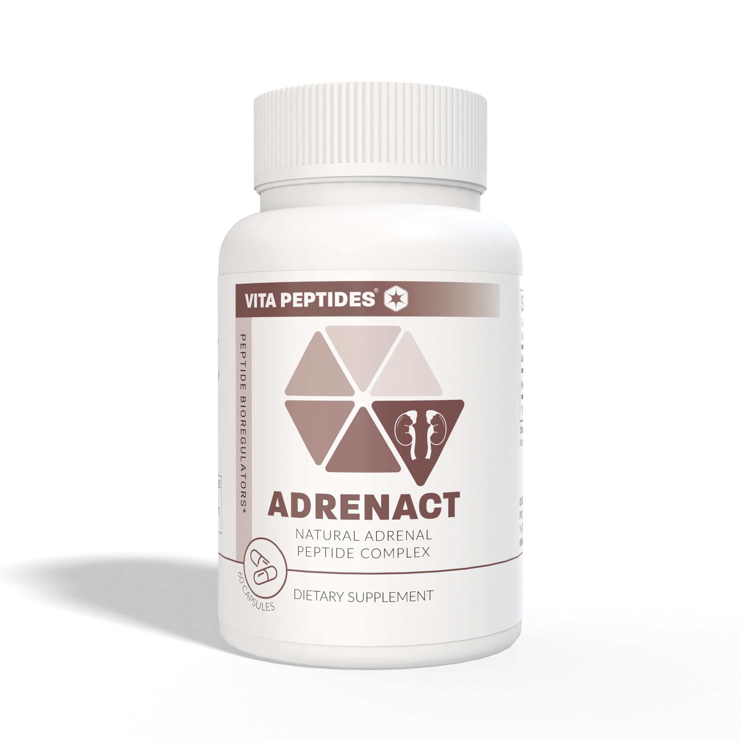 Vita Peptides Adrenact label close-up highlighting natural peptide bioregulator formula.