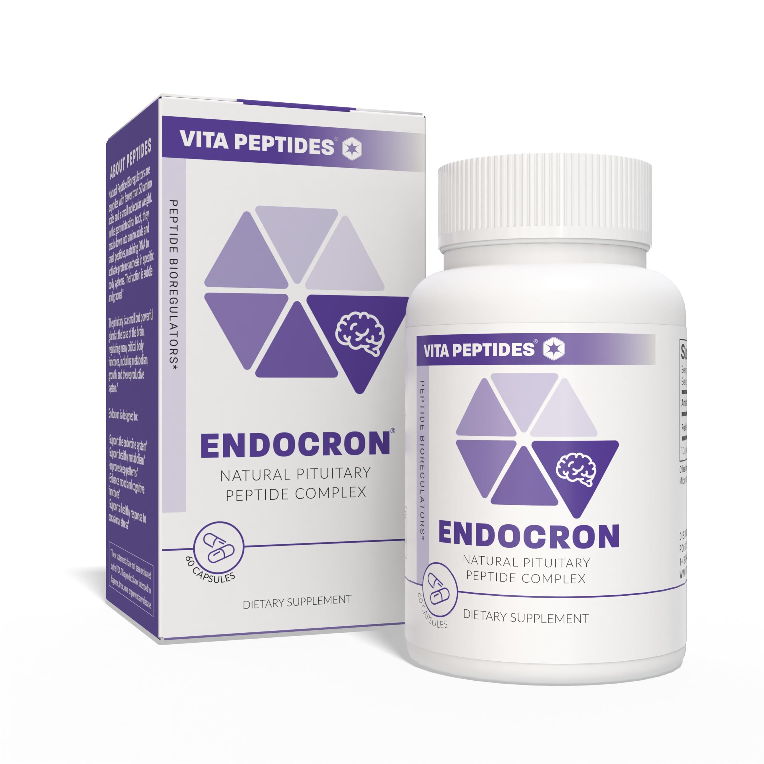Vita Peptides Endocron bottle and label promoting daily pituitary support.