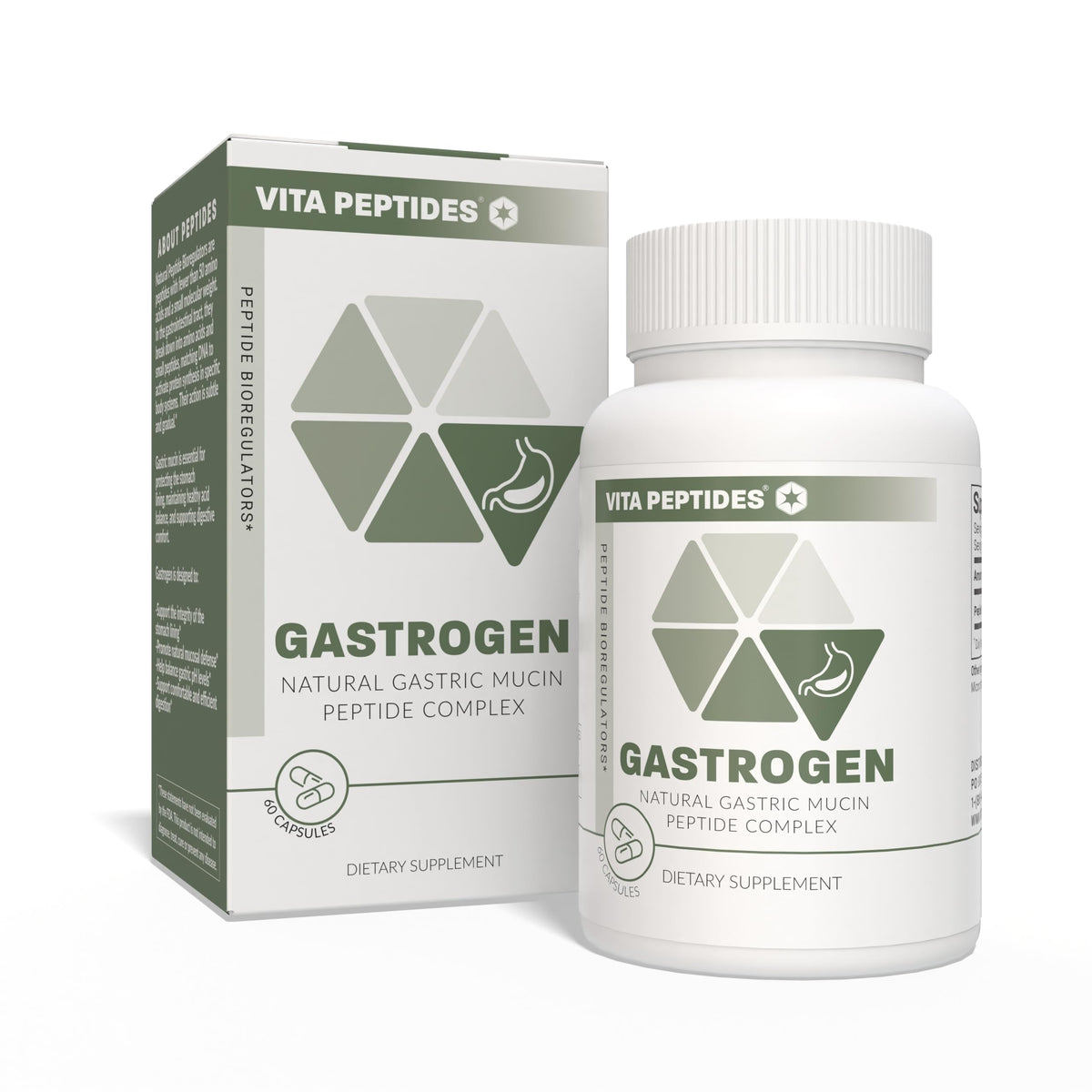 Vita Peptides Gastrogen bottle pour demonstrates easy use for supporting digestive comfort daily.