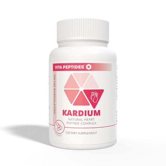 Vita Peptides Kardium capsules packaging; compact daily-use supplement for cardiovascular wellness