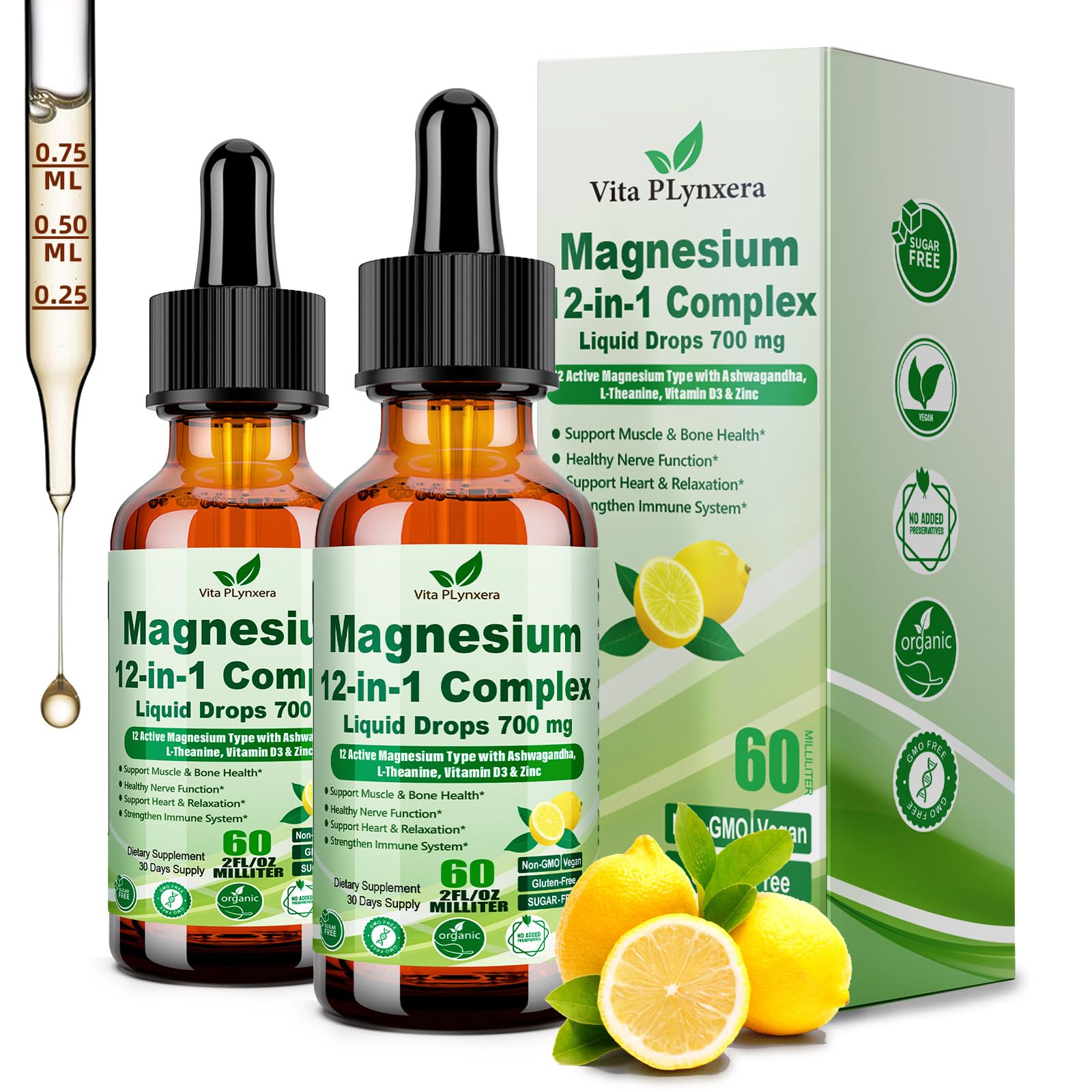 Vita PLynxera magnesium 12in1 bottle front for comprehensive mineral support