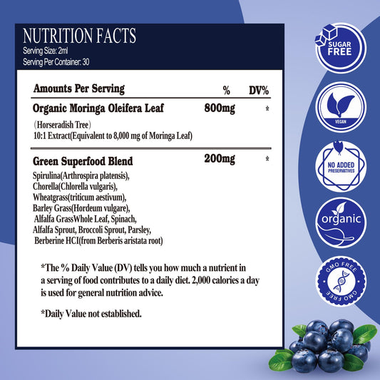 Blueberry-flavored Vita PLynxera drops close-up, great for easy daily intake.