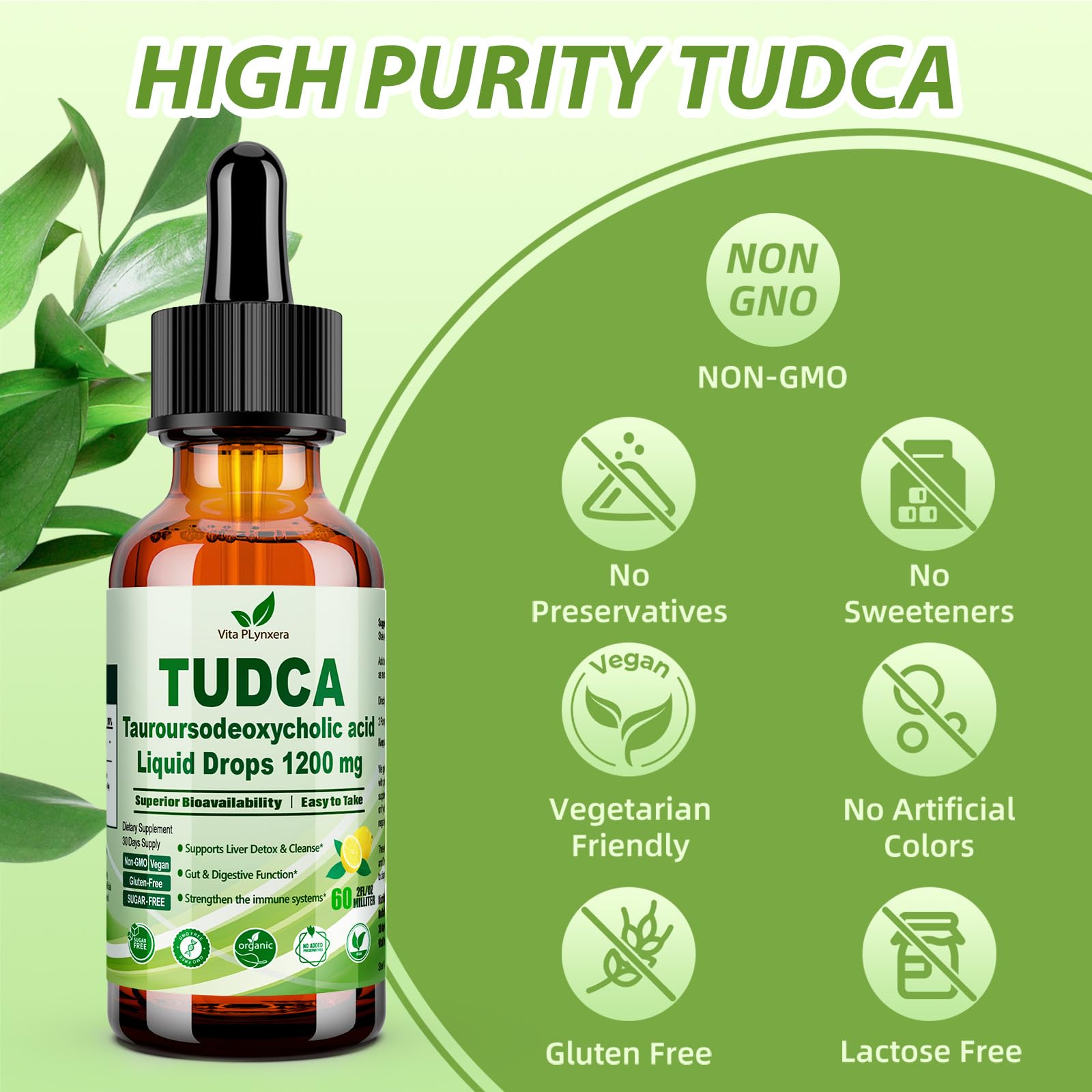 Vita Plynxera Non-GMO verified label on bottle