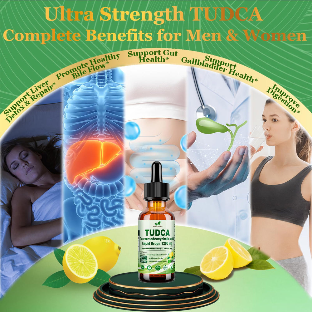 Vita Plynxera Tudca bottle with US GMP facility label